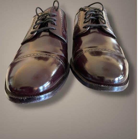 Men's 10D JOHNSTON & MURPHY Men's Burgundy Bradford  Brush Off Finish Shoes  IOB - Picture 8 of 14